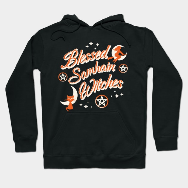 Blessed Samhain Witches Cute Funny Celtic Halloween T-Shirt Hoodie by sarahwainwright